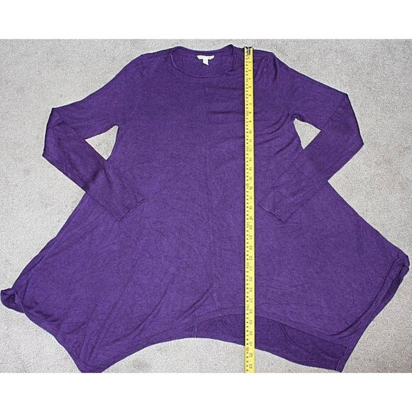 Eileen Fisher - Cozy Viscose Stretch Asymmetric Tunic, African Violet, Sml - Picture 2 of 8
